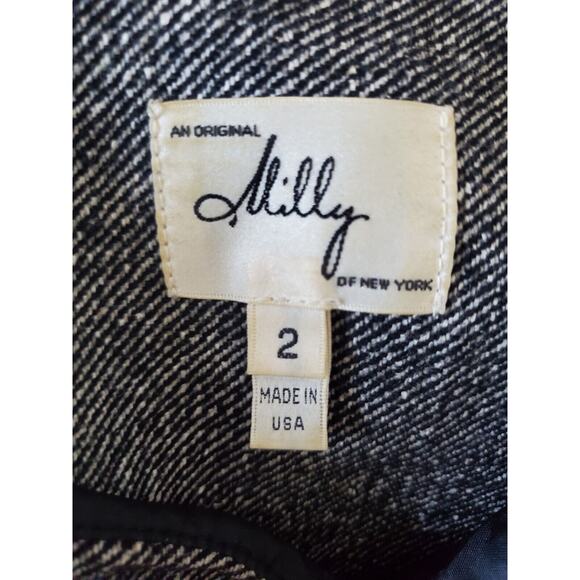 Vintage Milly of New York Wool Silk Suede Tweed Gold Chain Sheath Dress, Size 2 - Picture 2 of 13